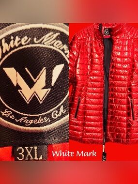 NWT WHITE MARK WOMENS’ STUNNER RED PUFFER JACKET with POCKETS SIZE 3XL